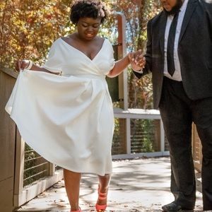 Off shoulder White Elegant Dress